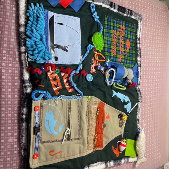 Fidget/Fishing theme quilt/mat - Picture 2 of 7